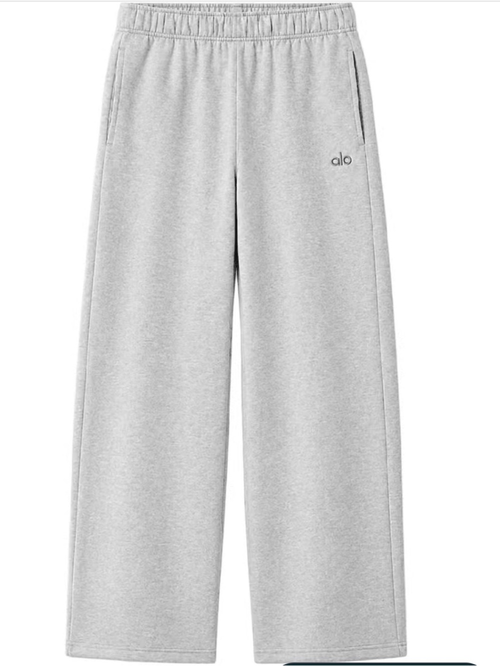 ALO Yoga Light Gray Wide-Leg Sweatpants M